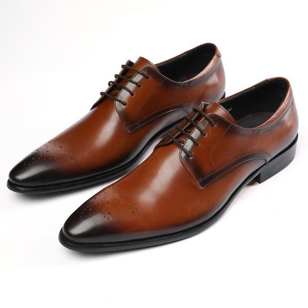 dress shoes men's leather business formal wear pointed toe comfortable wedding, Black
dress shoes men's leather business formal wear pointed toe comfortable wedding, Black