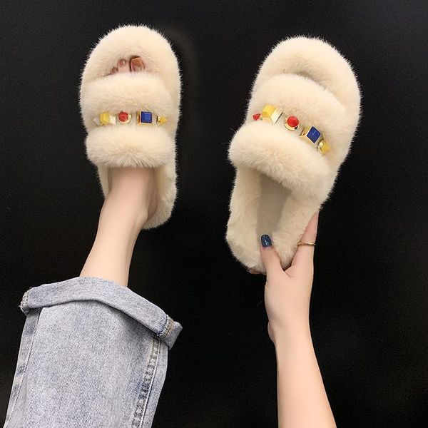 slides women fluffy faux fur slippers flat non-slip woman furry home cute plush flip flops wholesale, Black
slides women fluffy faux fur slippers flat non-slip woman furry home cute plush flip flops wholesale, Black