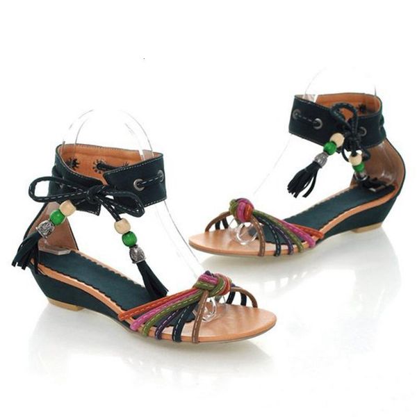 sandals summer women nationality ankle tassel flats wedge sheos fashion women's shoes low-heeled 30** jim0, Black
sandals summer women nationality ankle tassel flats wedge sheos fashion women's shoes low-heeled 30** jim0, Black