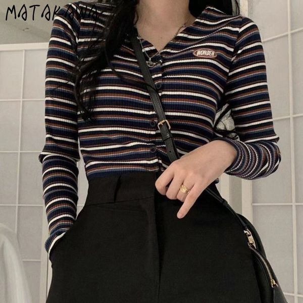 matakawa autumn long-sleeved women sweater korean contrast color striped v-neck was thin knitted cardigan 210513, White;black
matakawa autumn long-sleeved women sweater korean contrast color striped v-neck was thin knitted cardigan 210513, White;black