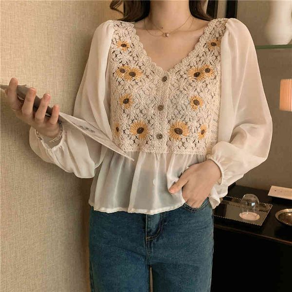 comelsummer casual loose women shirt v-neck floral embroidery hollow out flared sleeve blouse korean sweet for women 210515, White
comelsummer casual loose women shirt v-neck floral embroidery hollow out flared sleeve blouse korean sweet for women 210515, White