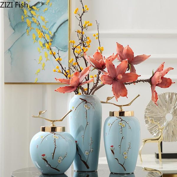 vases european style ceramic vase storage jar with lid porcelain hand-painted floral crafts table flower living room decorations
vases european style ceramic vase storage jar with lid porcelain hand-painted floral crafts table flower living room decorations