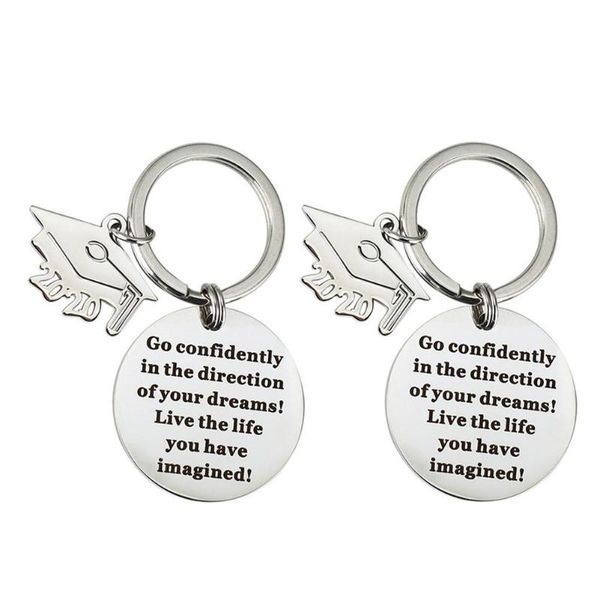 keychains 2pcs 2021 go confidently in the direction of your dream graduation keychain ring car key holder pendant accessories porte clef, Silver
keychains 2pcs 2021 go confidently in the direction of your dream graduation keychain ring car key holder pendant accessories porte clef, Silver
