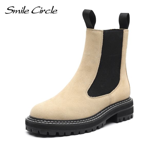 smile circle women chelsea boots suede ankle boots fall winter fashion slip on round toe platform bootie 210914, Black
smile circle women chelsea boots suede ankle boots fall winter fashion slip on round toe platform bootie 210914, Black