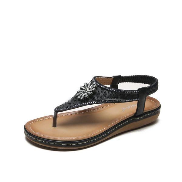 non-slip sandals crystal flower hollow bohemian european and american fashion flat flip-flops women, Black
non-slip sandals crystal flower hollow bohemian european and american fashion flat flip-flops women, Black