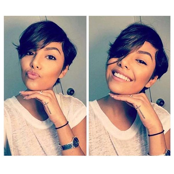 lace wigs short human hair part for black women remy l shape wig dorisy, Black;brown
lace wigs short human hair part for black women remy l shape wig dorisy, Black;brown