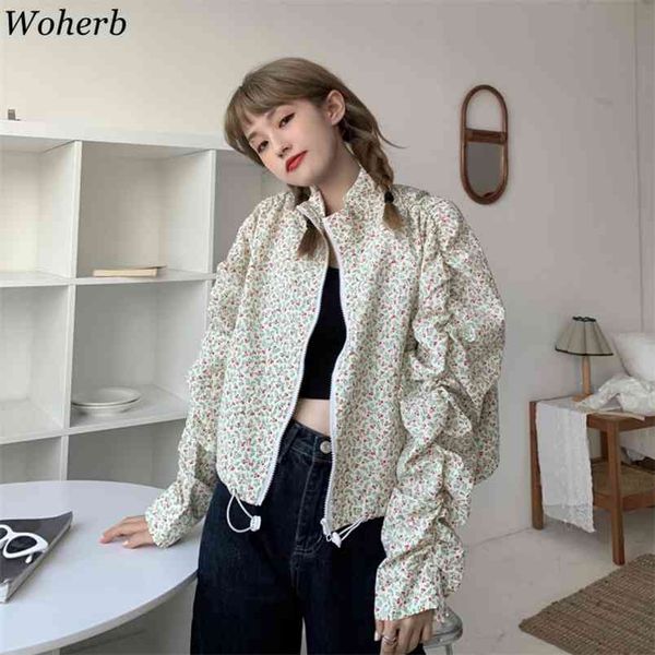 korean chic elegant floral print womens coats and jackets pleated sleeve cropped coat spring chamarras de mujer 210519, Black;brown
korean chic elegant floral print womens coats and jackets pleated sleeve cropped coat spring chamarras de mujer 210519, Black;brown