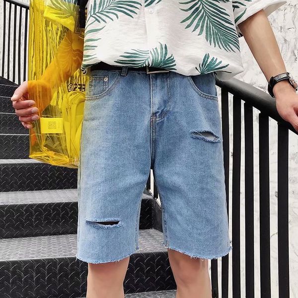 men's jeans wholesale summer straight loose cut denim shorts worn out korean wild fashion casual teenagers m80z, Blue
men's jeans wholesale summer straight loose cut denim shorts worn out korean wild fashion casual teenagers m80z, Blue