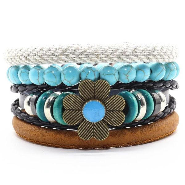 charm bracelets fashion 4pcs/set black brown leather hand sunflower blue beads men for women femme homme male jewelry, Golden;silver
charm bracelets fashion 4pcs/set black brown leather hand sunflower blue beads men for women femme homme male jewelry, Golden;silver