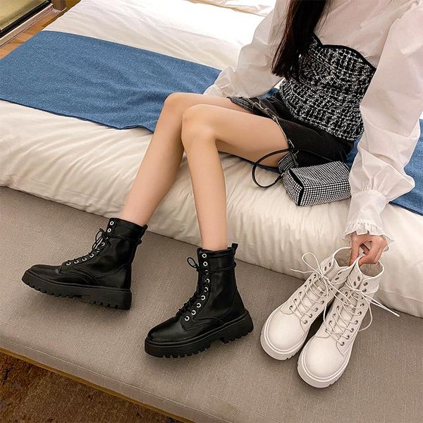 boots white leather combat women 2021 autumn short gothic platform shoes black lace up winter warm plush ankle
boots white leather combat women 2021 autumn short gothic platform shoes black lace up winter warm plush ankle