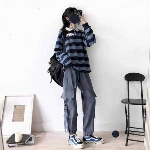 suit women influencer's wear student's loose preppy style polo collar sweatshirt + cargo pants casual streetwear hip hop 210526, White
suit women influencer's wear student's loose preppy style polo collar sweatshirt + cargo pants casual streetwear hip hop 210526, White