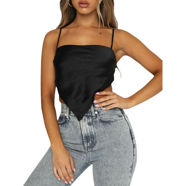 women's tanks & camis women summer vest solid color spaghetti strap tied back triangle tank for girls black/apricot/light blue, White
women's tanks & camis women summer vest solid color spaghetti strap tied back triangle tank for girls black/apricot/light blue, White