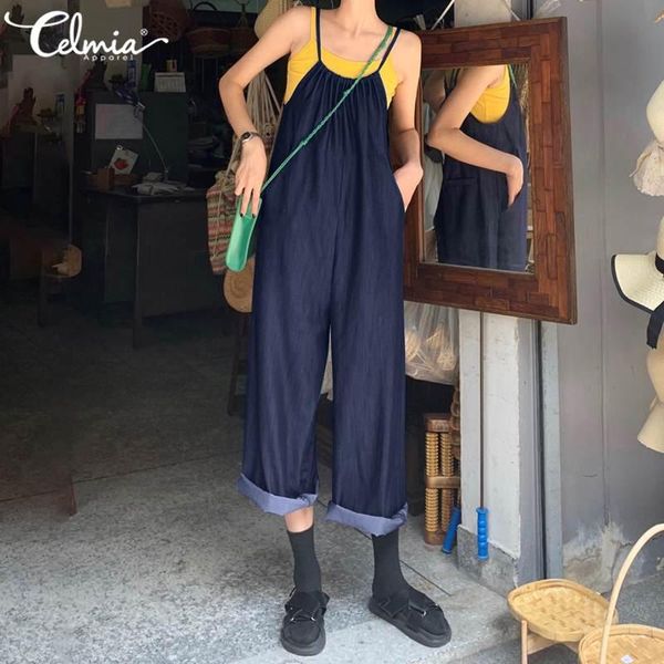 celmia 2021 summer rompers women sleeveless vintage demin casual loose party jumpsuits wide leg pants solid suspends women's &, Black;white
celmia 2021 summer rompers women sleeveless vintage demin casual loose party jumpsuits wide leg pants solid suspends women's &, Black;white