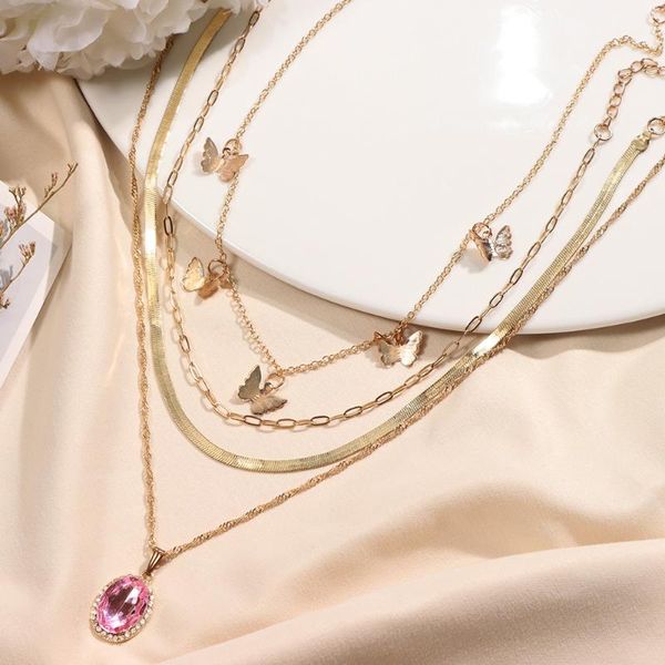 chains just feel multi layered butterfly metal snake chain necklace for women pink oval crystal pendant necklaces bohemia jewelry party, Silver
chains just feel multi layered butterfly metal snake chain necklace for women pink oval crystal pendant necklaces bohemia jewelry party, Silver