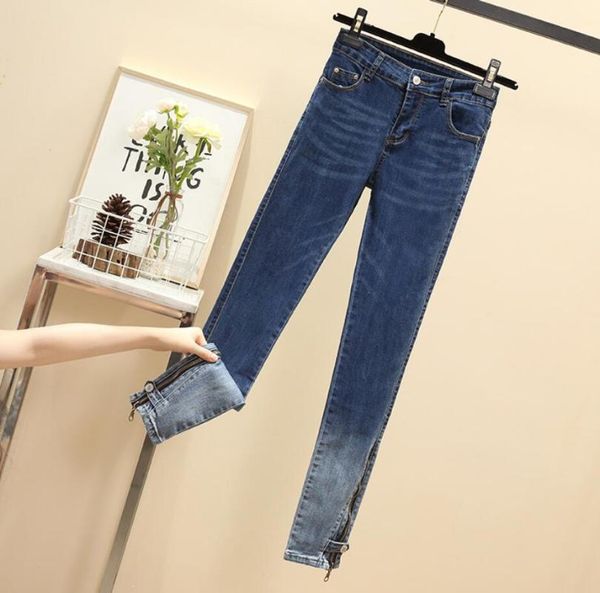 women's jeans 2021 fashion women pencil pants high waist slim elastic skinny denim fit lady streetwear r12, Blue 
women's jeans 2021 fashion women pencil pants high waist slim elastic skinny denim fit lady streetwear r12, Blue