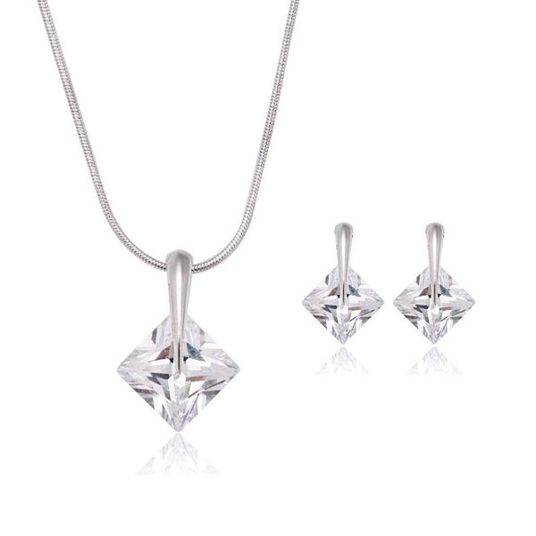 earrings & necklace mxgxfam square zircon + pendant and stud earring set fore women white gold color, Silver
earrings & necklace mxgxfam square zircon + pendant and stud earring set fore women white gold color, Silver