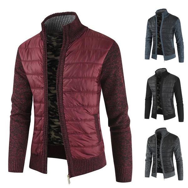 men's sweaters trend stitching color matching stand-up collar cardigan sweater jacket fashion can not afford to be dirty, White;black
men's sweaters trend stitching color matching stand-up collar cardigan sweater jacket fashion can not afford to be dirty, White;black