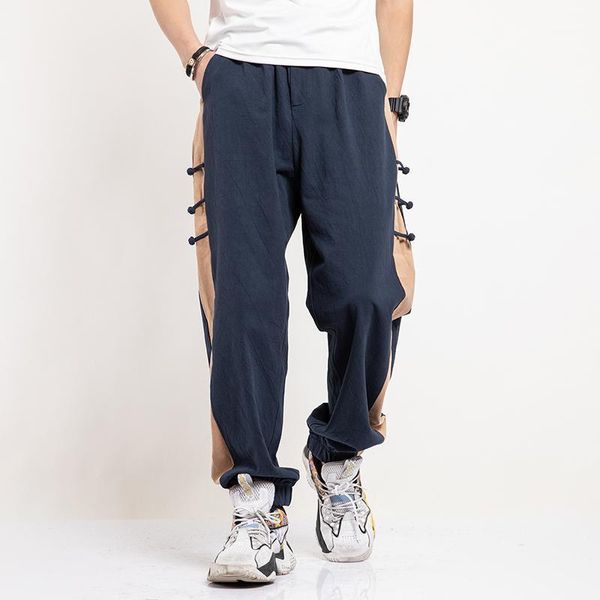 men patchwork cotton pants spring casual wide legs male baggy streetwear harem trousers joggers men's, Black
men patchwork cotton pants spring casual wide legs male baggy streetwear harem trousers joggers men's, Black