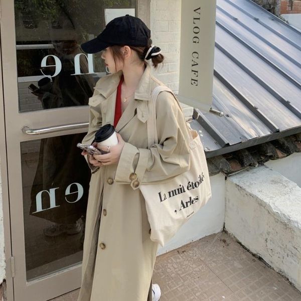 women's trench coats windbreaker spring and autumn 2021 korean loose medium length lazy wind lapel over knee coat, Tan;black
women's trench coats windbreaker spring and autumn 2021 korean loose medium length lazy wind lapel over knee coat, Tan;black