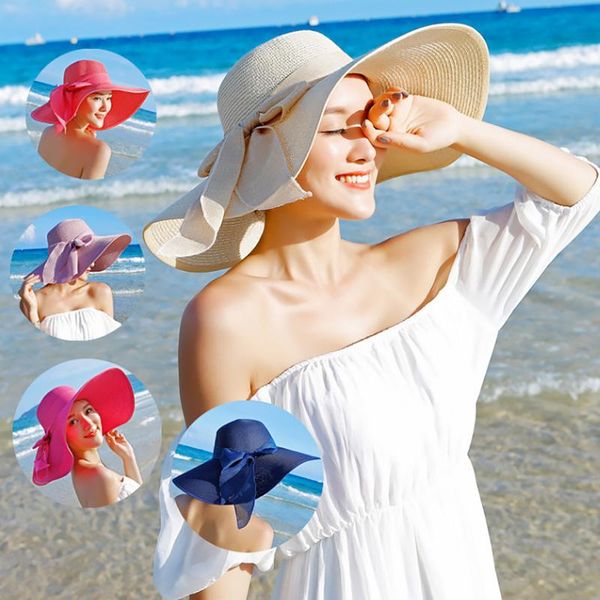 wide brim hats 2021 straw visor hat women summer sun shade protection foldable female seaside beach casual bow caps outdoor travel, Blue;gray
wide brim hats 2021 straw visor hat women summer sun shade protection foldable female seaside beach casual bow caps outdoor travel, Blue;gray