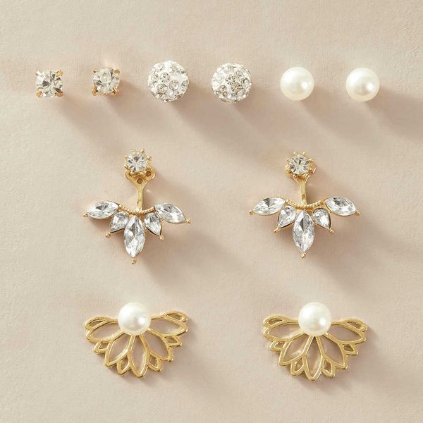 5035751 lotus diamond ball pearl earring set 5 pairs creative simple earrings, Golden
5035751 lotus diamond ball pearl earring set 5 pairs creative simple earrings, Golden