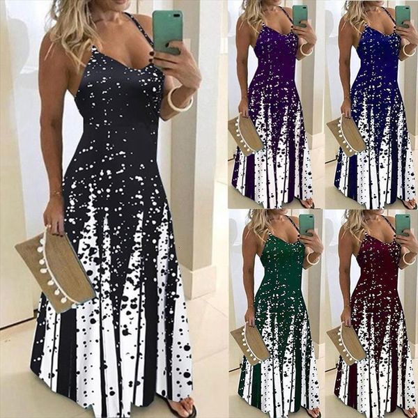 fashion deep v neck women dress sling elegant sleeveless maxi plus size summer party s~5xl, Black;gray 
fashion deep v neck women dress sling elegant sleeveless maxi plus size summer party s~5xl, Black;gray