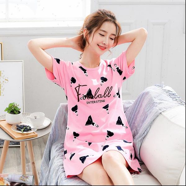 summer night dress plus size women sleepwear nightgown cartoon print sleepshirts short sleeves nightie nightdress cotton, Black;red
summer night dress plus size women sleepwear nightgown cartoon print sleepshirts short sleeves nightie nightdress cotton, Black;red