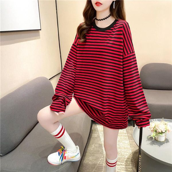 women's t-shirt stripe t shirt autumn harajuku female long sleeve shirts women korean, White
women's t-shirt stripe t shirt autumn harajuku female long sleeve shirts women korean, White