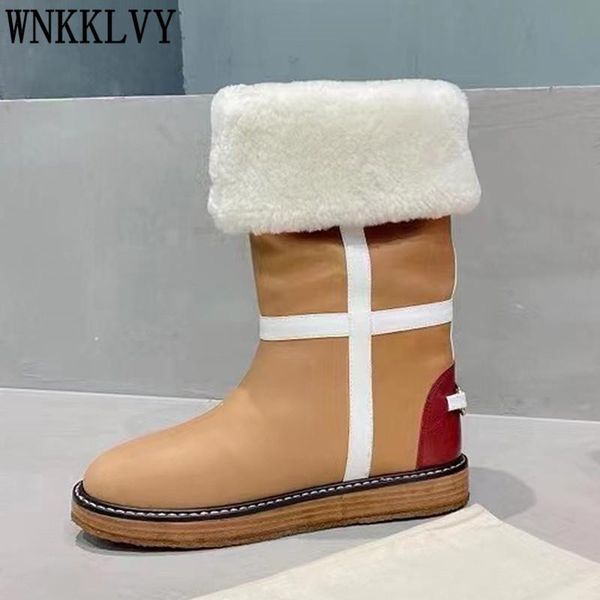 boots flat fur mid calf women thick sole real leather mixed color snow warm wool lining comfort winter shoes for ladies, Black
boots flat fur mid calf women thick sole real leather mixed color snow warm wool lining comfort winter shoes for ladies, Black