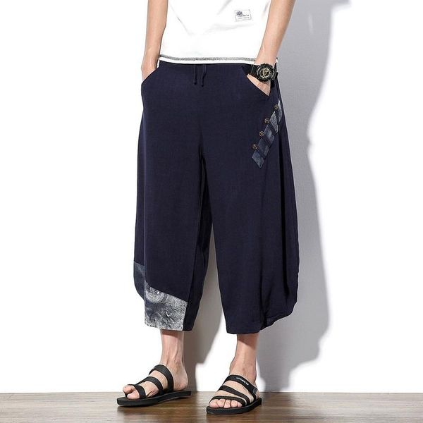 men's pants men clothing 2021 casual linen nine-point loose harem cotton bloomers, Black
men's pants men clothing 2021 casual linen nine-point loose harem cotton bloomers, Black