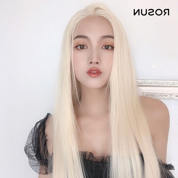 lace universal cos front light gold wig female full head set traceless medium and long hair natural fashion, Black
lace universal cos front light gold wig female full head set traceless medium and long hair natural fashion, Black