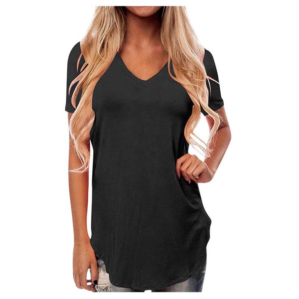 women's blouses & shirts black for ladies blusas mujer de moda 2021 summer fashion casual solid color loose swallow tail v-neck shirt, White
women's blouses & shirts black for ladies blusas mujer de moda 2021 summer fashion casual solid color loose swallow tail v-neck shirt, White