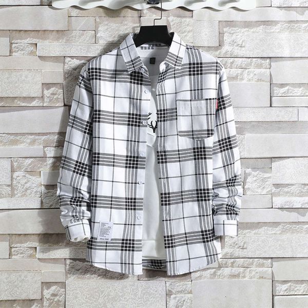 men's casual shirts shirtins large plaid shirt coat men's long sleeve korean fashion autumn handsome easy to match white b4tz, White;black
men's casual shirts shirtins large plaid shirt coat men's long sleeve korean fashion autumn handsome easy to match white b4tz, White;black