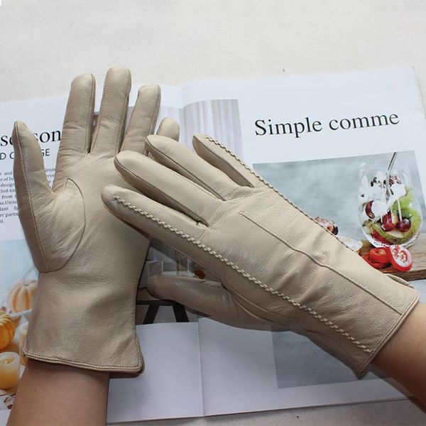 five fingers gloves bickmods women' leather color short sheepskin trimming hand to warm winter, Blue;gray
five fingers gloves bickmods women' leather color short sheepskin trimming hand to warm winter, Blue;gray