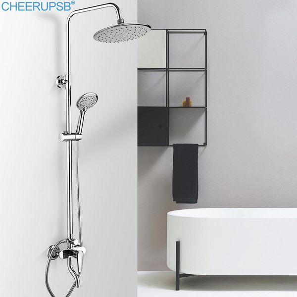 ducha chuveiro shower set bathroom chrome high pressure round plastic discs rainfall rainshower full system with lifting rod sets
ducha chuveiro shower set bathroom chrome high pressure round plastic discs rainfall rainshower full system with lifting rod sets