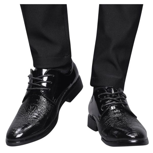 dress shoes men wild fashion trend round flat lace men's business sneakers leather shoes#, Black
dress shoes men wild fashion trend round flat lace men's business sneakers leather shoes#, Black