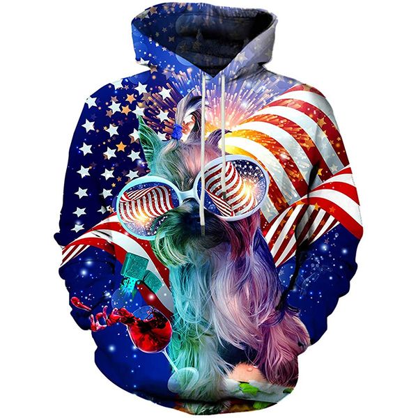 Glasses dog 3D printing hoodie visual impact party top punk goth round neck high quality sweater hoodie, Black
Glasses dog 3D printing hoodie visual impact party top punk goth round neck high quality sweater hoodie, Black