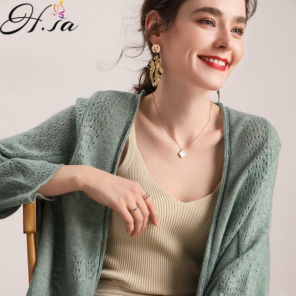hsa spring and summer outerwear cardigan women's hollow-out short coat office cardigan loose thin sweater 210716, White;black
hsa spring and summer outerwear cardigan women's hollow-out short coat office cardigan loose thin sweater 210716, White;black