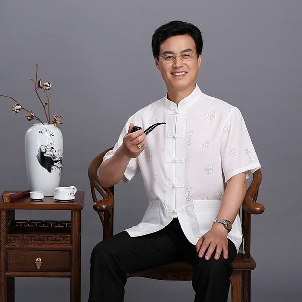 men's casual shirts cotton linen tang clothes classic shirt male short sleeve chinese style button costume plus size, White;black
men's casual shirts cotton linen tang clothes classic shirt male short sleeve chinese style button costume plus size, White;black