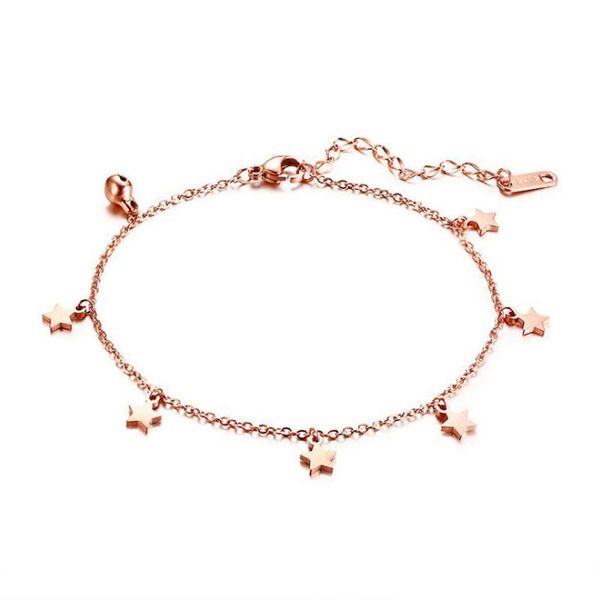 titanium steel solid small bell&star rose gold chain anklets for women plating ankle bracelets jewelry bangle, Black
titanium steel solid small bell&star rose gold chain anklets for women plating ankle bracelets jewelry bangle, Black