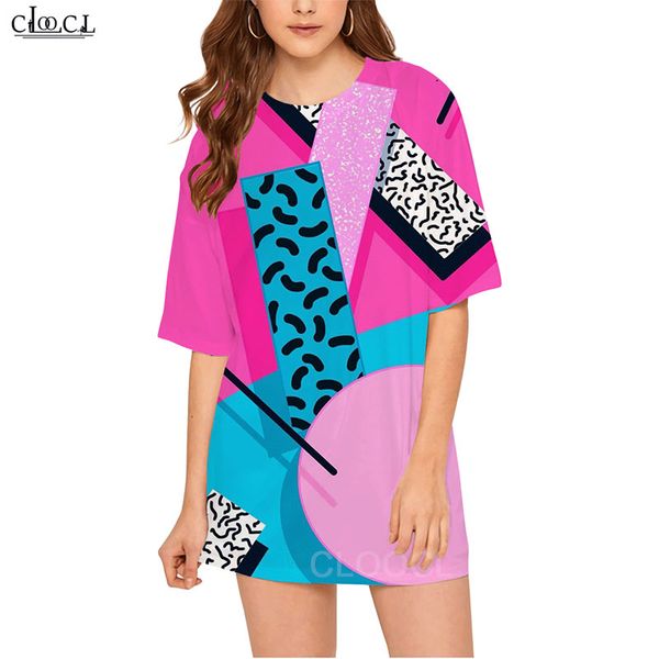 cloocl casual summer t-shirt colorful abstract art 3d print fashion women short sleeve loose women's, White
cloocl casual summer t-shirt colorful abstract art 3d print fashion women short sleeve loose women's, White