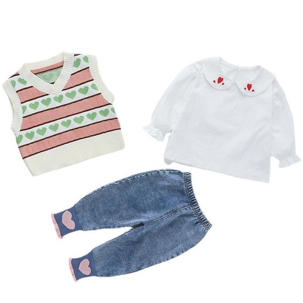 clothing sets 3pcs girl clothes set spring autumn cotton 2021 sweet princess sweater vest+shirt+jeans suits baby for girls kids, White
clothing sets 3pcs girl clothes set spring autumn cotton 2021 sweet princess sweater vest+shirt+jeans suits baby for girls kids, White