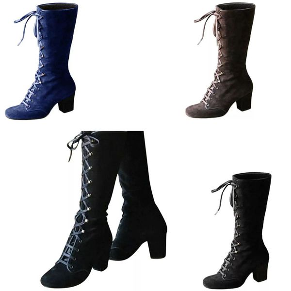 large size knight boots 2021 european american autumn and winter women's shoes with medium height thin front lace up eu35-eu43, Black
large size knight boots 2021 european american autumn and winter women's shoes with medium height thin front lace up eu35-eu43, Black