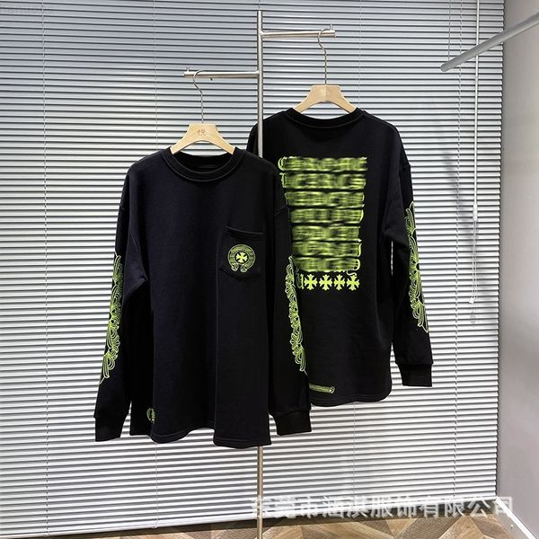2021 autumn and winter tide ch fluorescent green sanskrit horseshoe printed sweater men's women's top, Black
2021 autumn and winter tide ch fluorescent green sanskrit horseshoe printed sweater men's women's top, Black