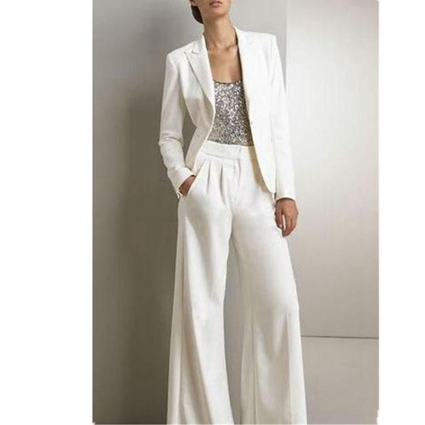 women ladies formal business office 2 piece jacket+pants suits custom made suit women's two pants, White
women ladies formal business office 2 piece jacket+pants suits custom made suit women's two pants, White