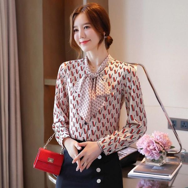 women's blouses & shirts women autumn ladies shirt chiffon long sleeve korean fashion print blusas, White
women's blouses & shirts women autumn ladies shirt chiffon long sleeve korean fashion print blusas, White