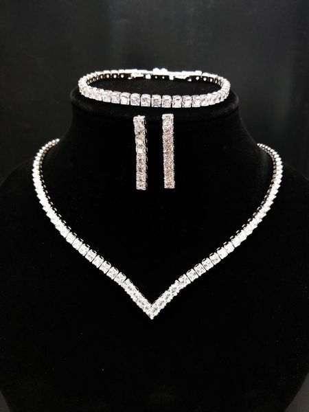 earrings & necklace wedding jewelry sets cubic zircon luxury chokers charm bracelet 3pcs trendy bridal, Silver
earrings & necklace wedding jewelry sets cubic zircon luxury chokers charm bracelet 3pcs trendy bridal, Silver