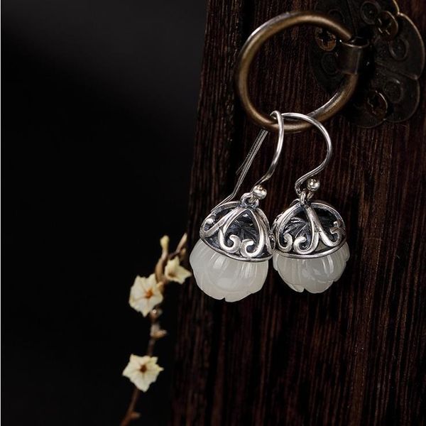dangle & chandelier designer original silver inlaid hetian jade lotus earrings retro personality ladies exquisite jewelry
dangle & chandelier designer original silver inlaid hetian jade lotus earrings retro personality ladies exquisite jewelry