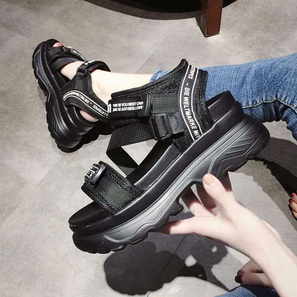 dress shoes joker thick bottom sandals female sponge cake platform waterproof letters seaside beach roman, Black
dress shoes joker thick bottom sandals female sponge cake platform waterproof letters seaside beach roman, Black