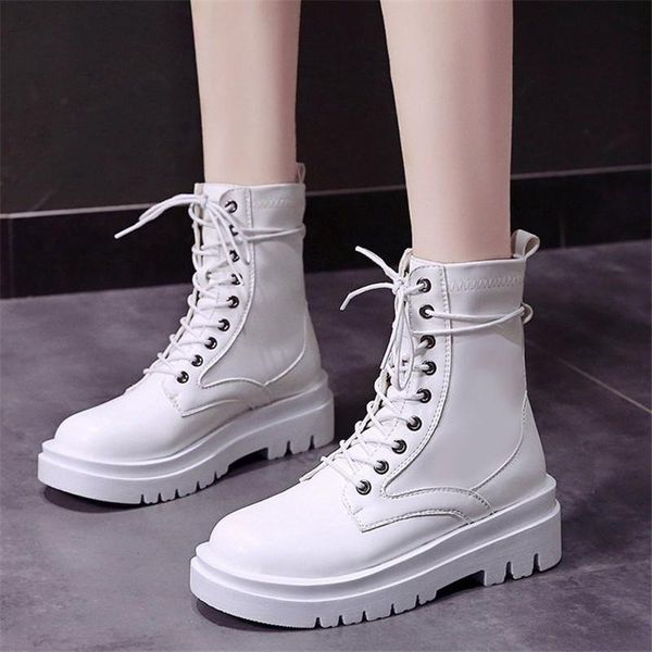 boots women ankle female lace up thick bottom wear-resistant non-slip spring autumn leather shoes woman 2021 fashion botas mujer, Black
boots women ankle female lace up thick bottom wear-resistant non-slip spring autumn leather shoes woman 2021 fashion botas mujer, Black